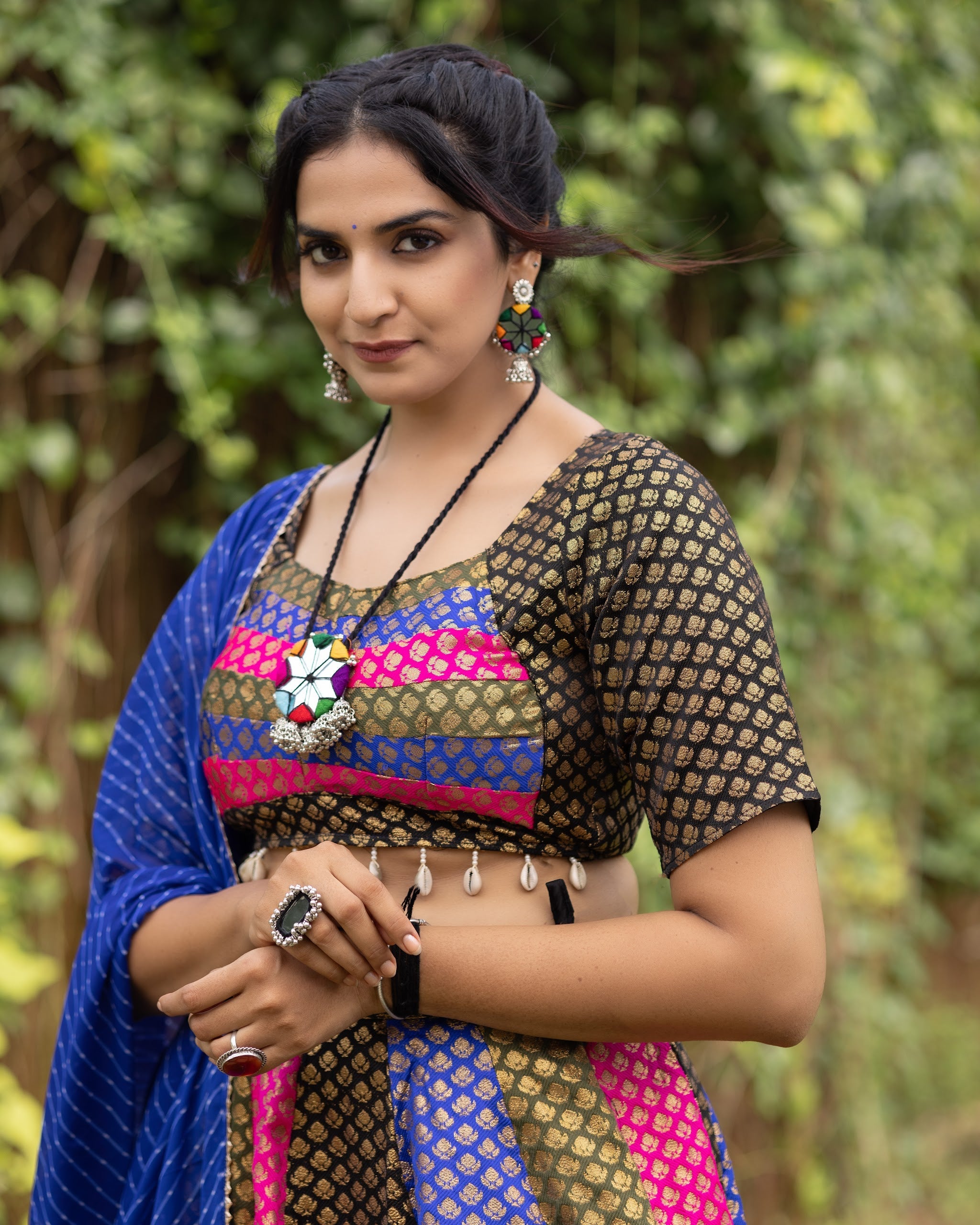 Navratri Kali Jacquard Lehenga Set