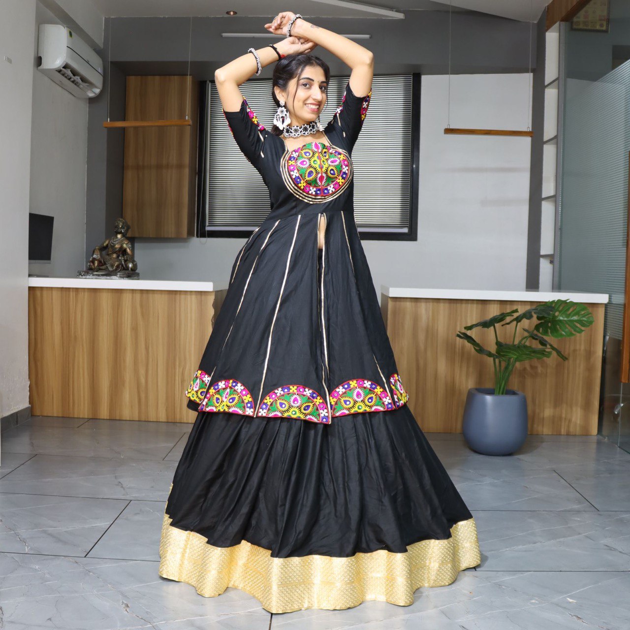 Navratri Black Charming Lehenga Set