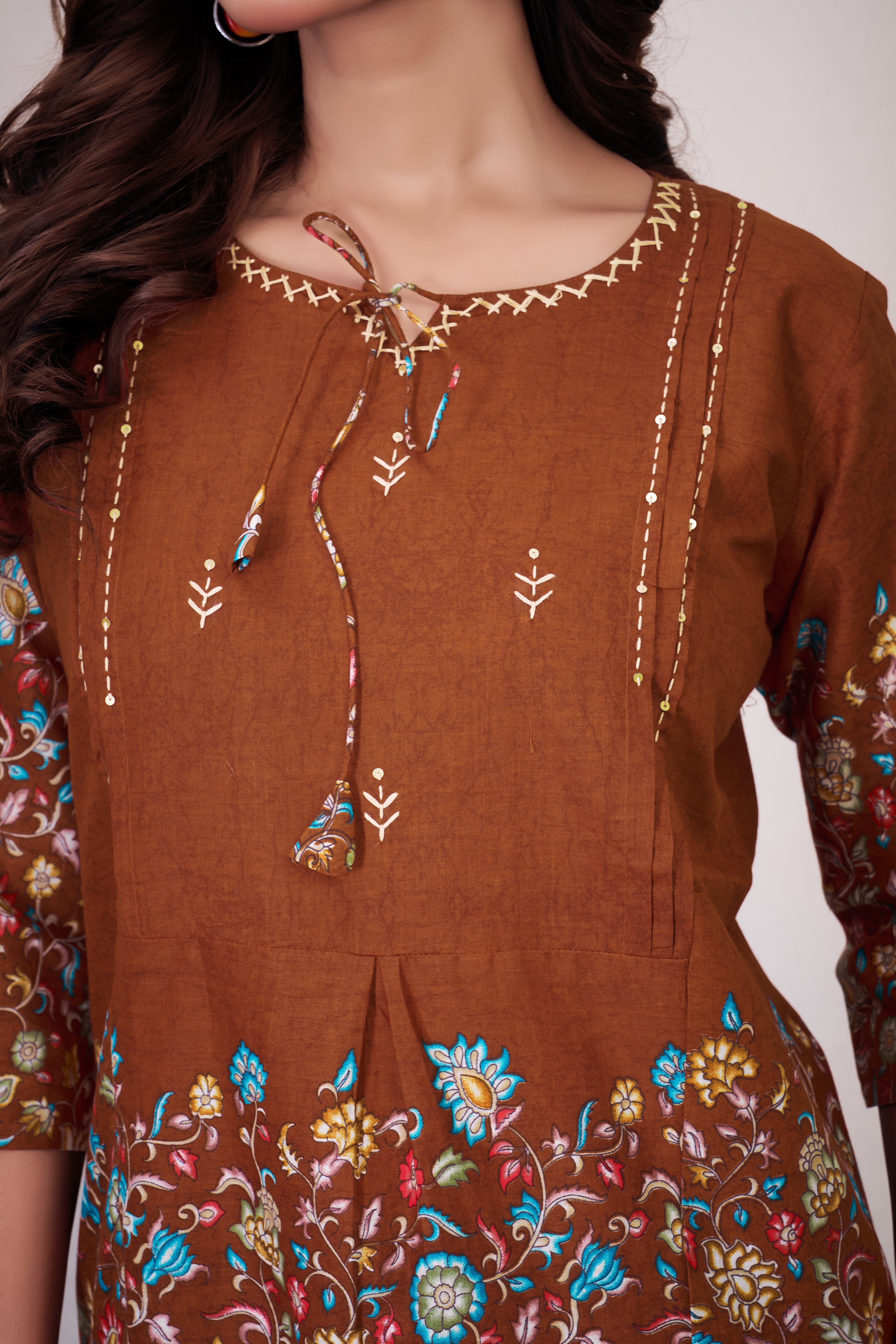 Pure Cotton Printed Co-Ords Set – Rust