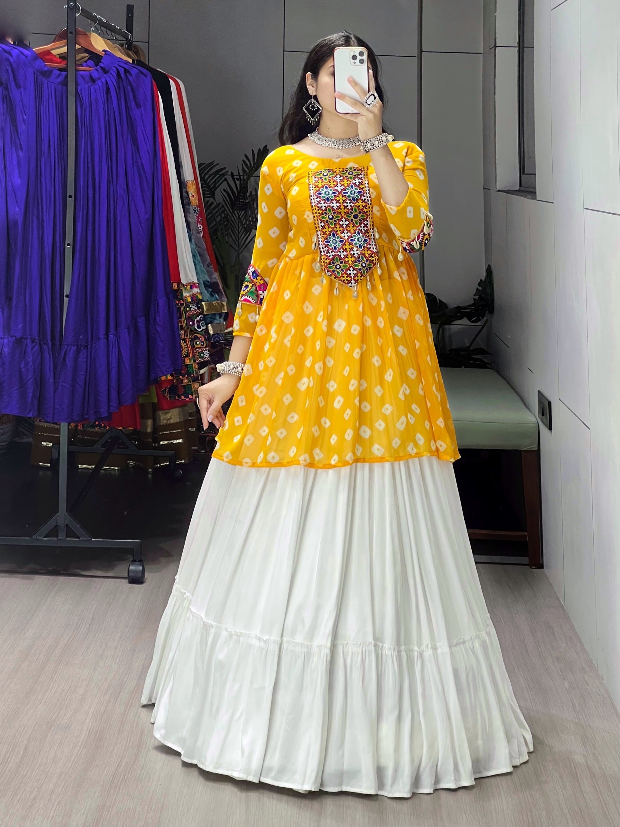 Navratri Yellow Megha Lehenga Set