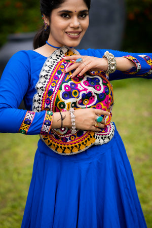Navratri Royal Blue Star Lehenga Set