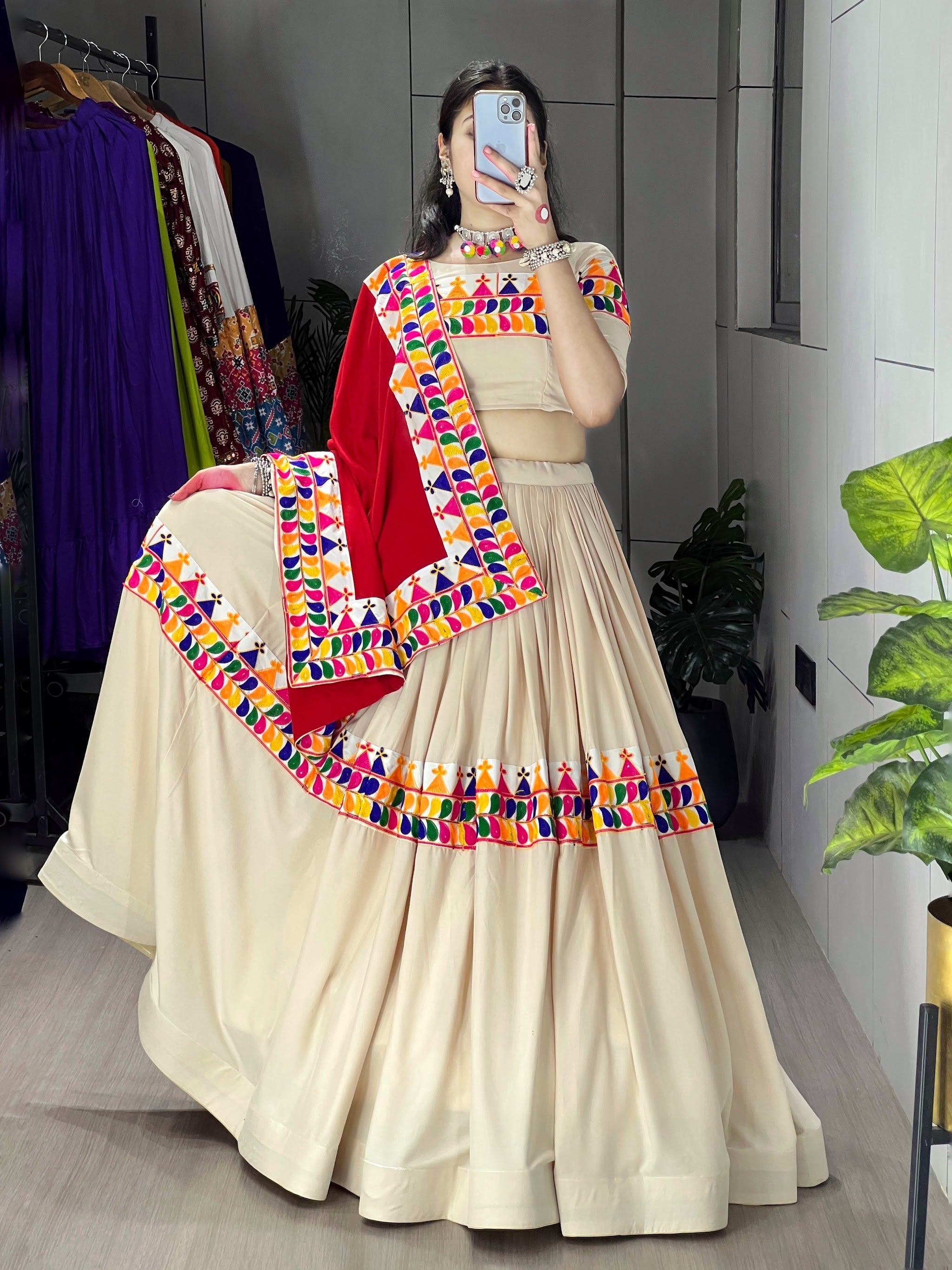 Navratri Vanilla Lehenga Set