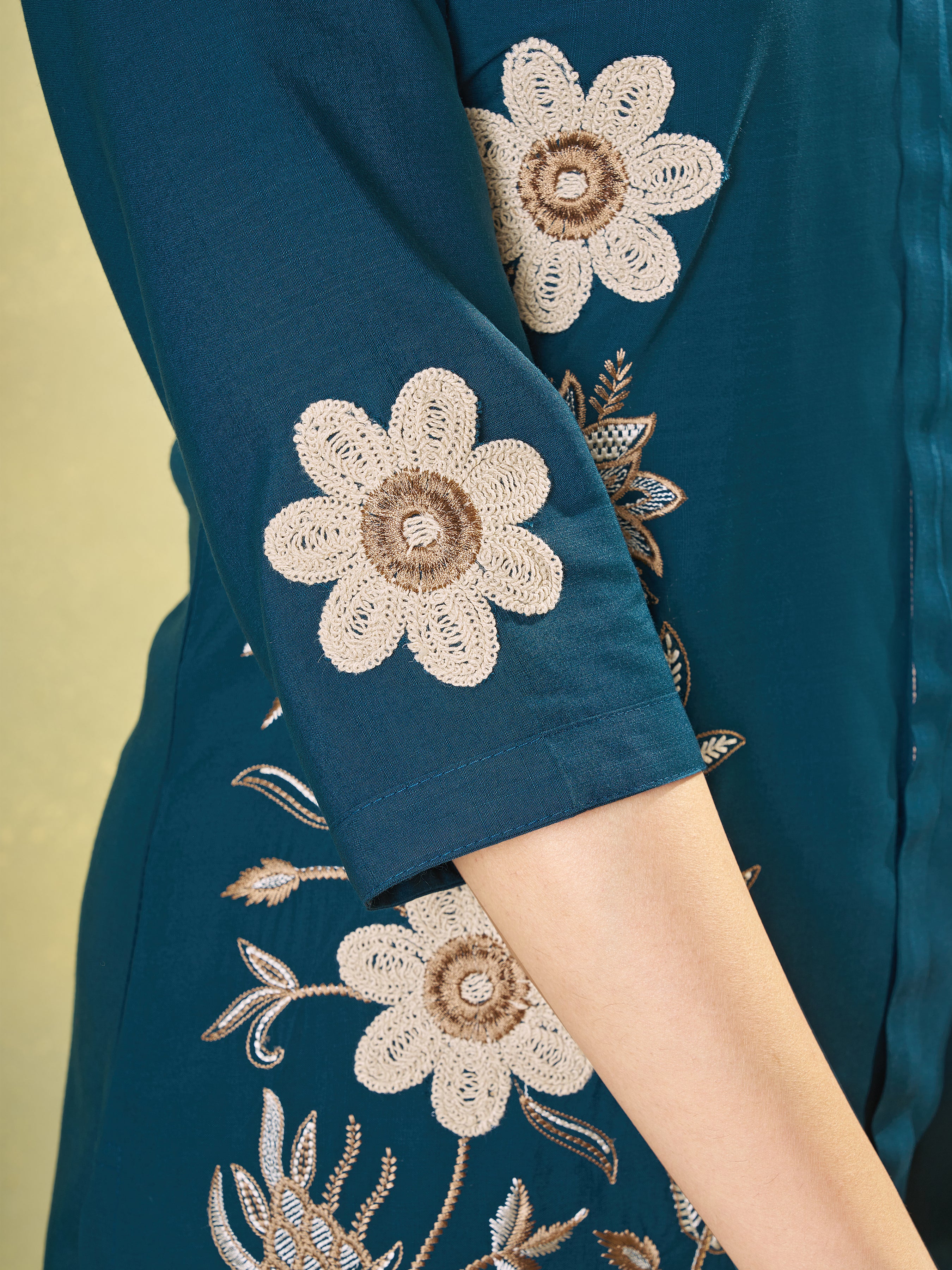Heavy Rayon Embroidered Co-Ords Set – Morpich Blue