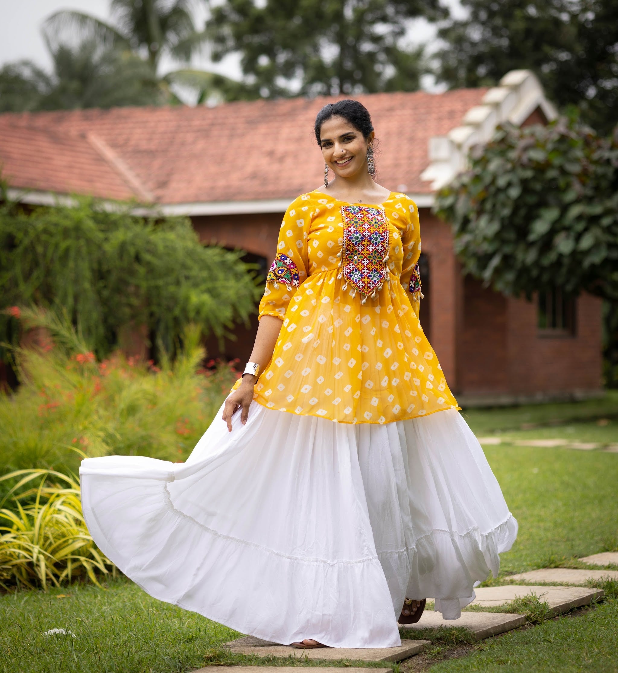 Navratri Yellow Megha Lehenga Set