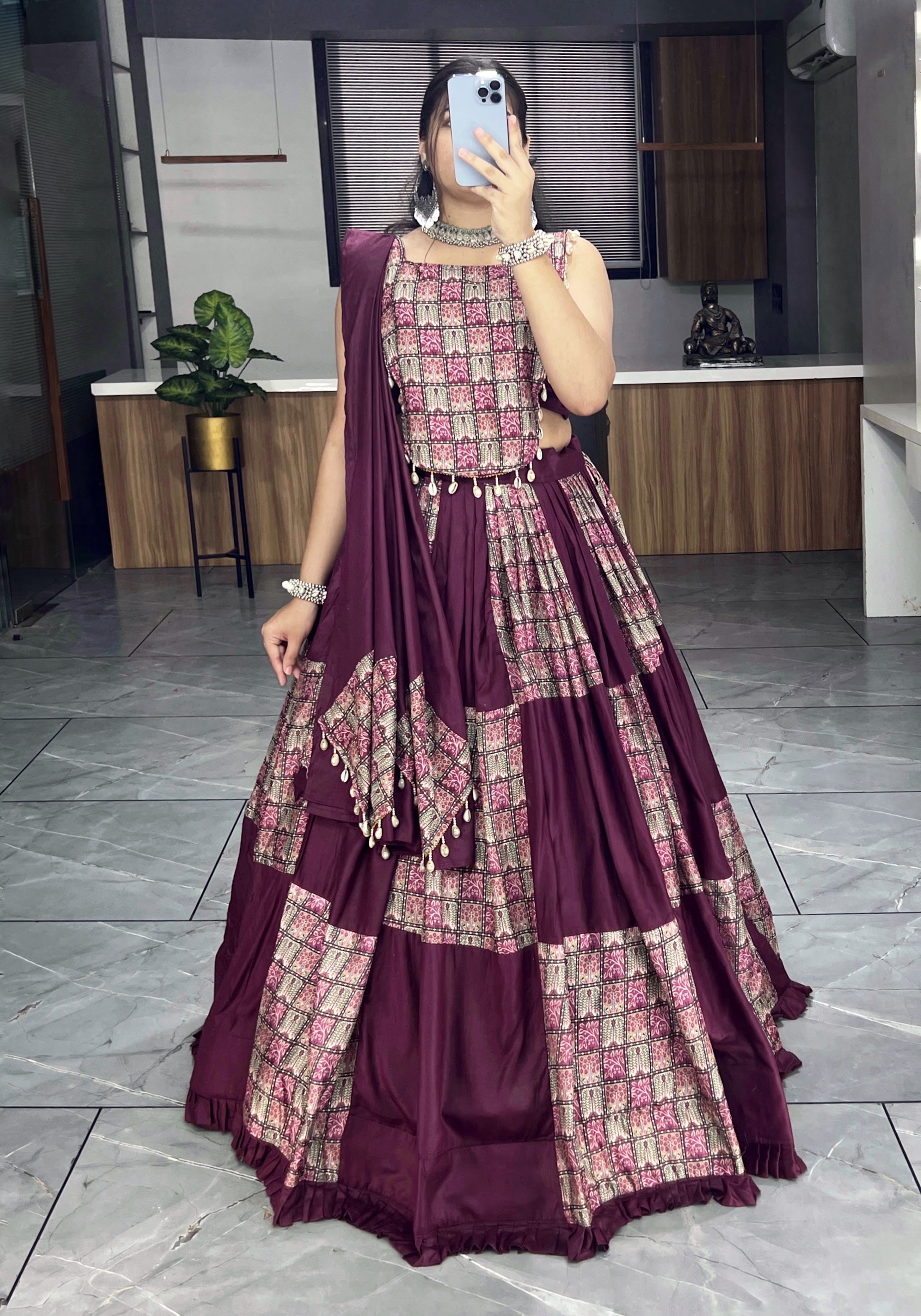 Navratri Wine Sajni Lehenga Set