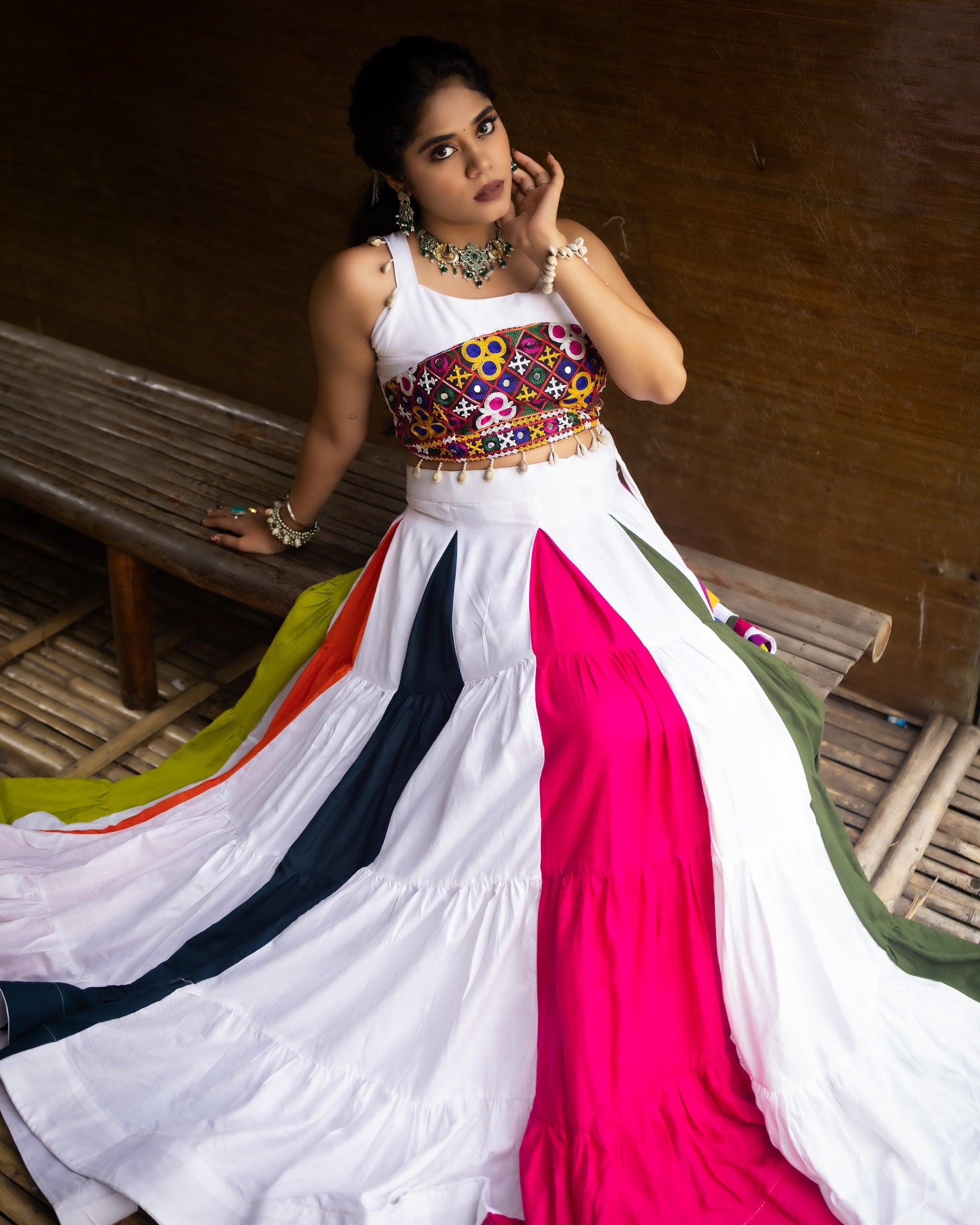 Navratri Multicolor Rangili Lehenga Set
