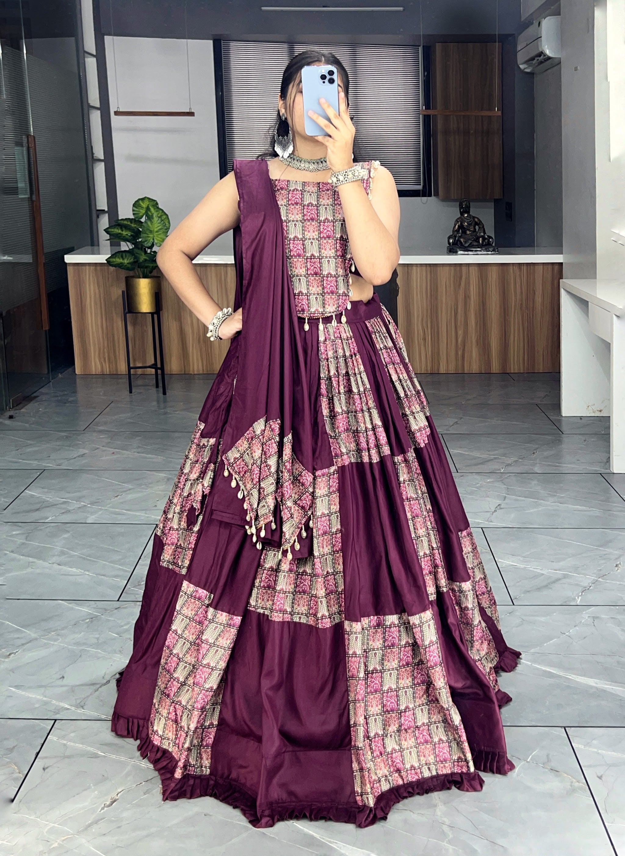 Navratri Wine Sajni Lehenga Set