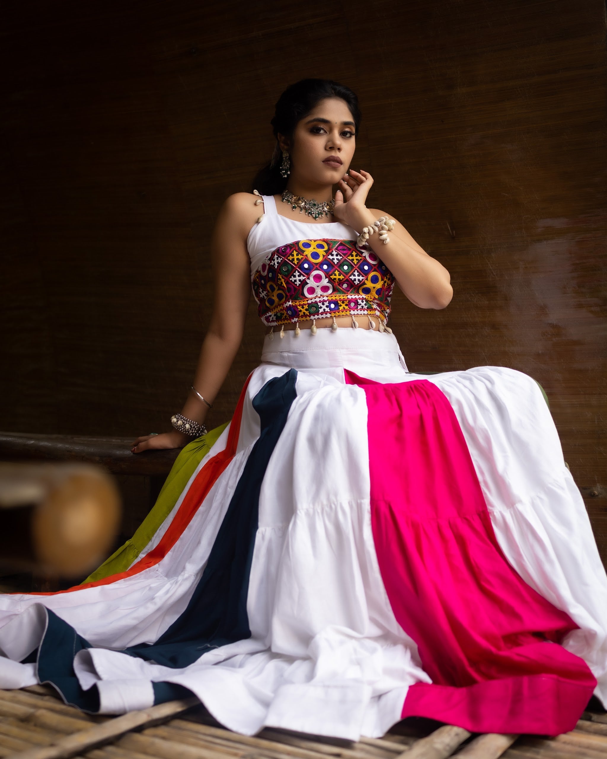 Navratri Multicolor Rangili Lehenga Set