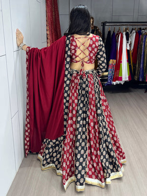 Navratri Black Satira Lehenga Set