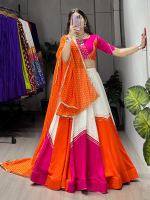 Navratri Orange Gulaboo Lehenga Set