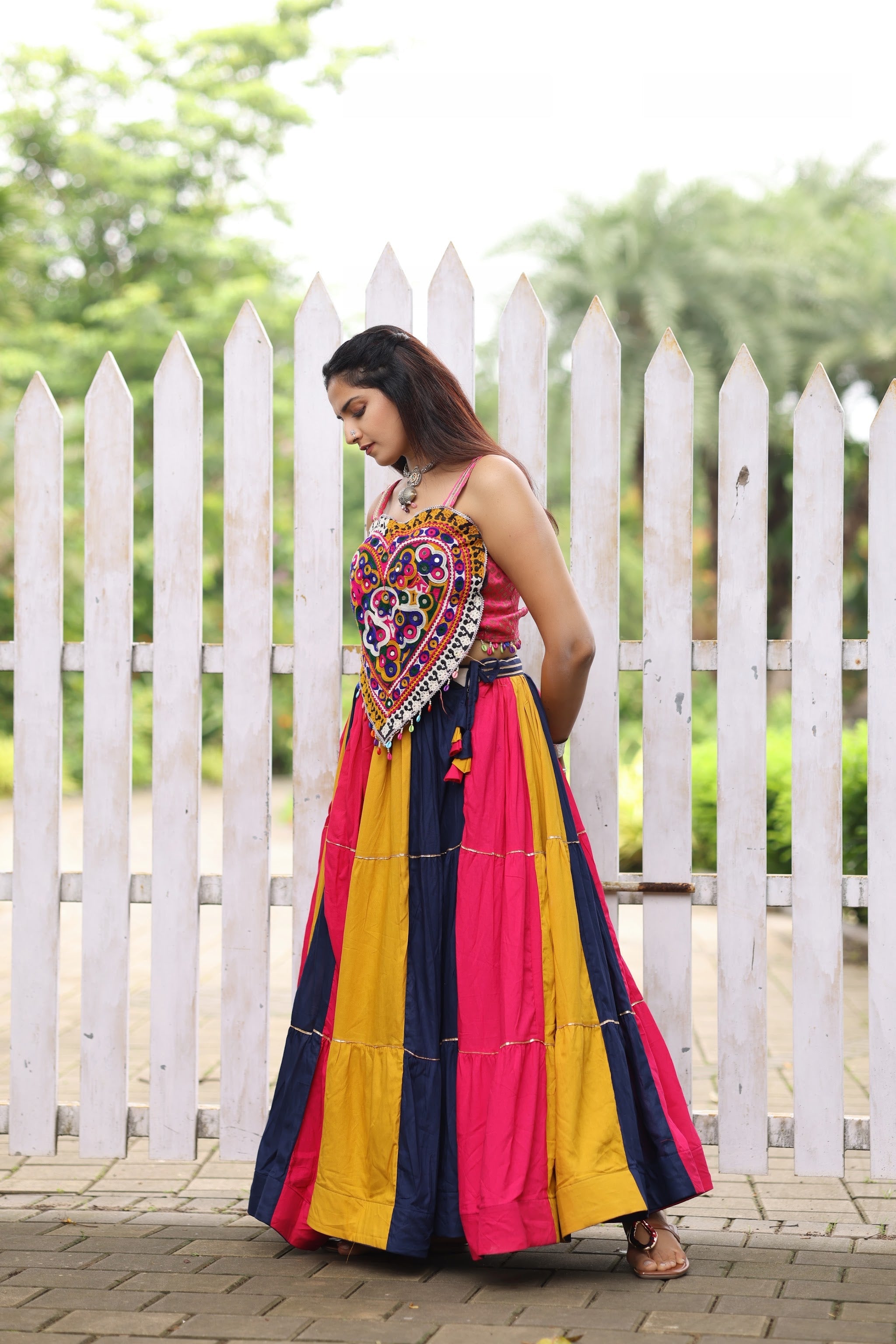 Navratri Multicolor Vaalam Lehenga Set