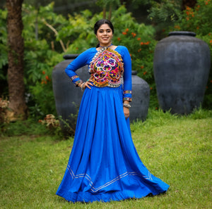 Navratri Royal Blue Star Lehenga Set