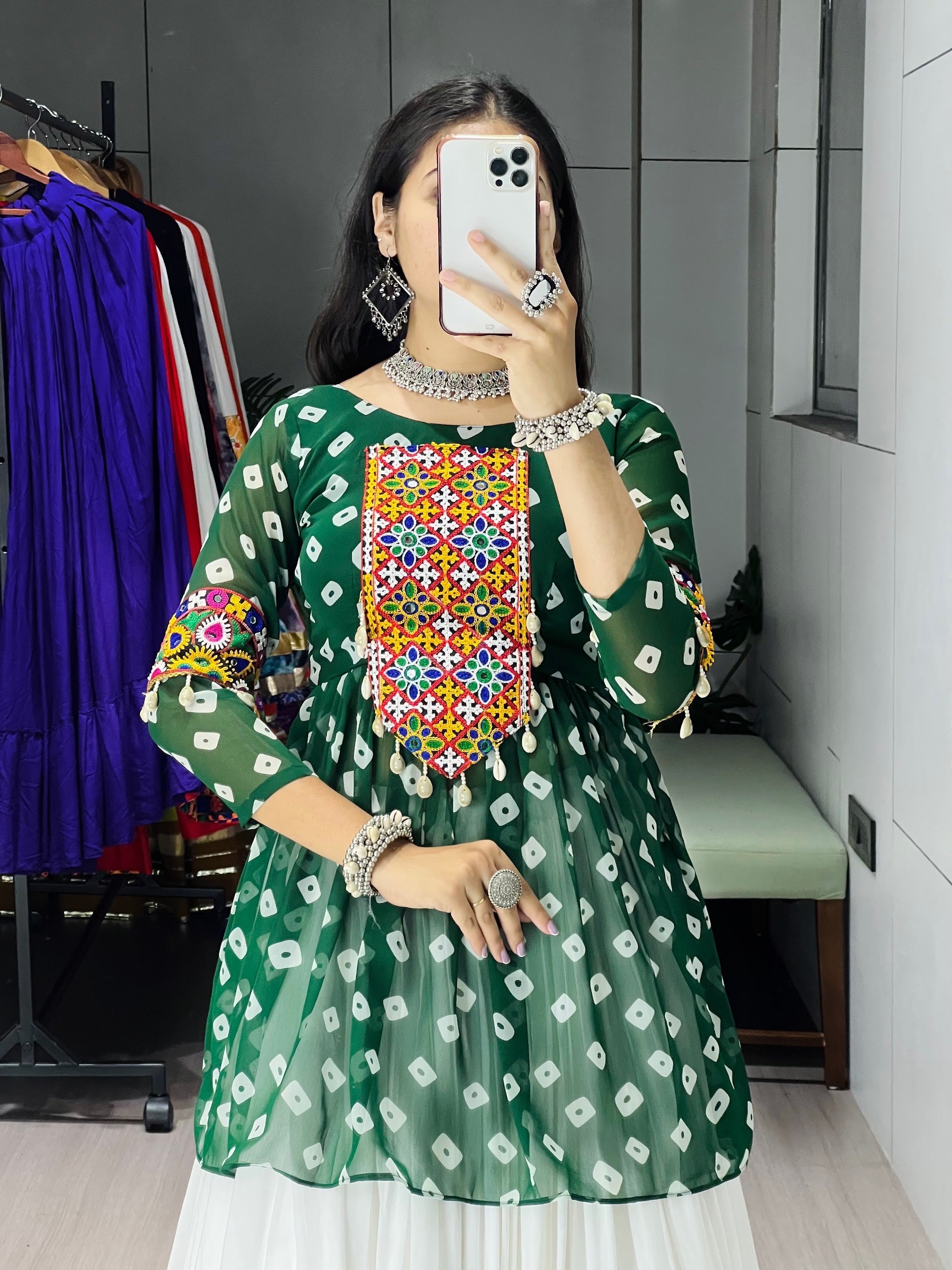 Navratri Green Megha Lehenga Set