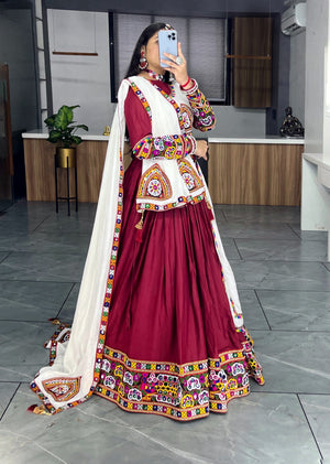Navratri White Lehenga Set