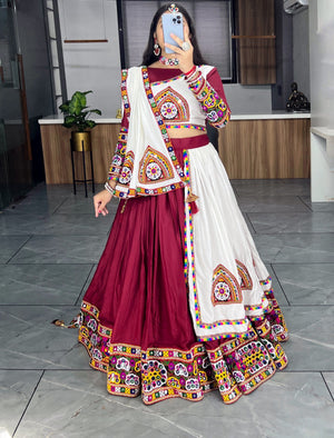Navratri White Lehenga Set