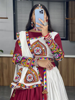 Navratri White Lehenga Set
