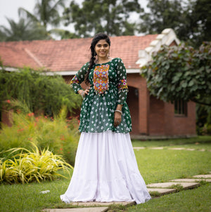 Navratri Green Megha Lehenga Set