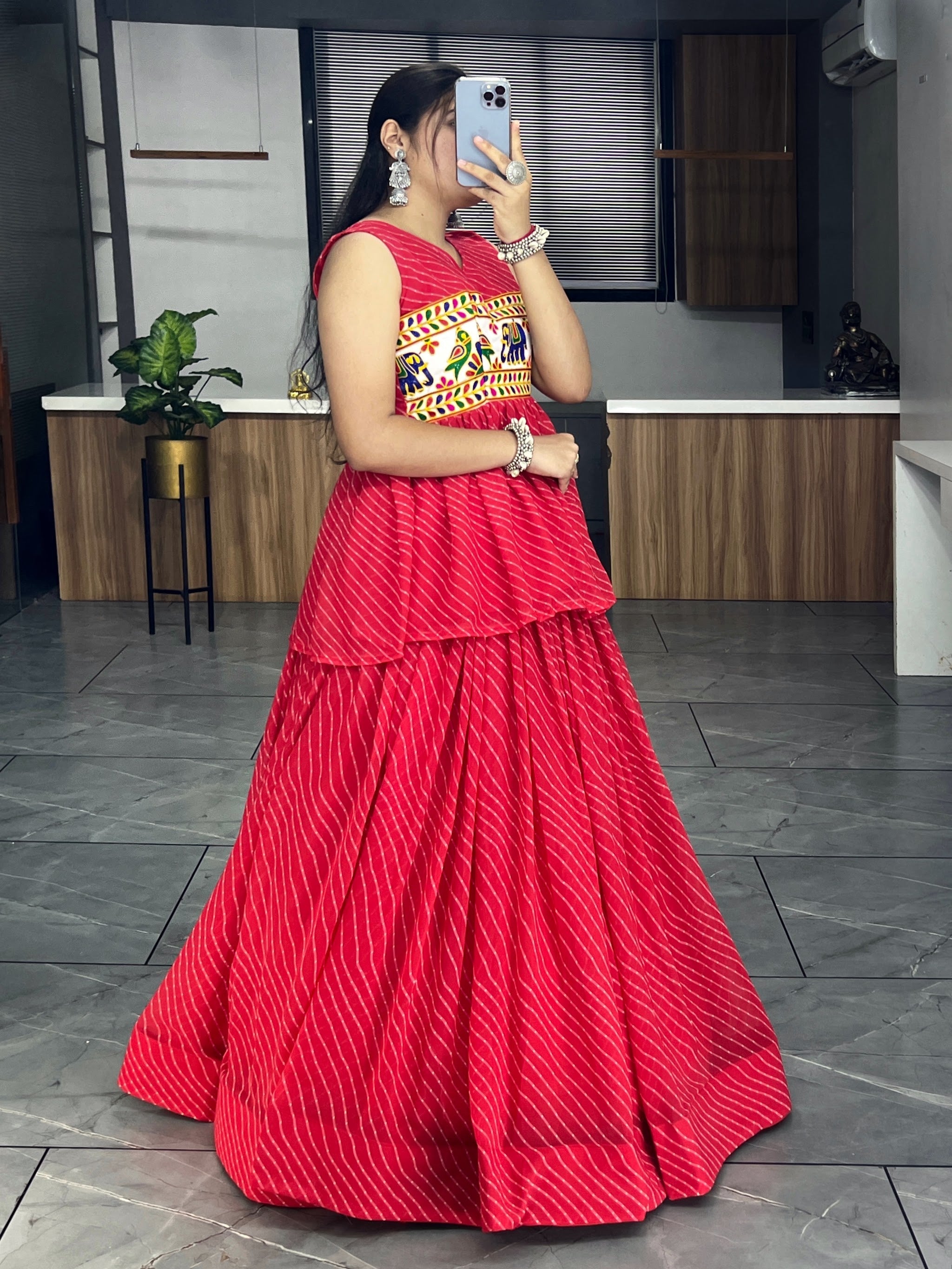 Red Navratri Lehenga Set