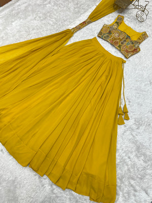 Georgette Designer Lehenga Set – Yellow