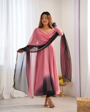 Georgette Designer Anarkali Set – Light Pink